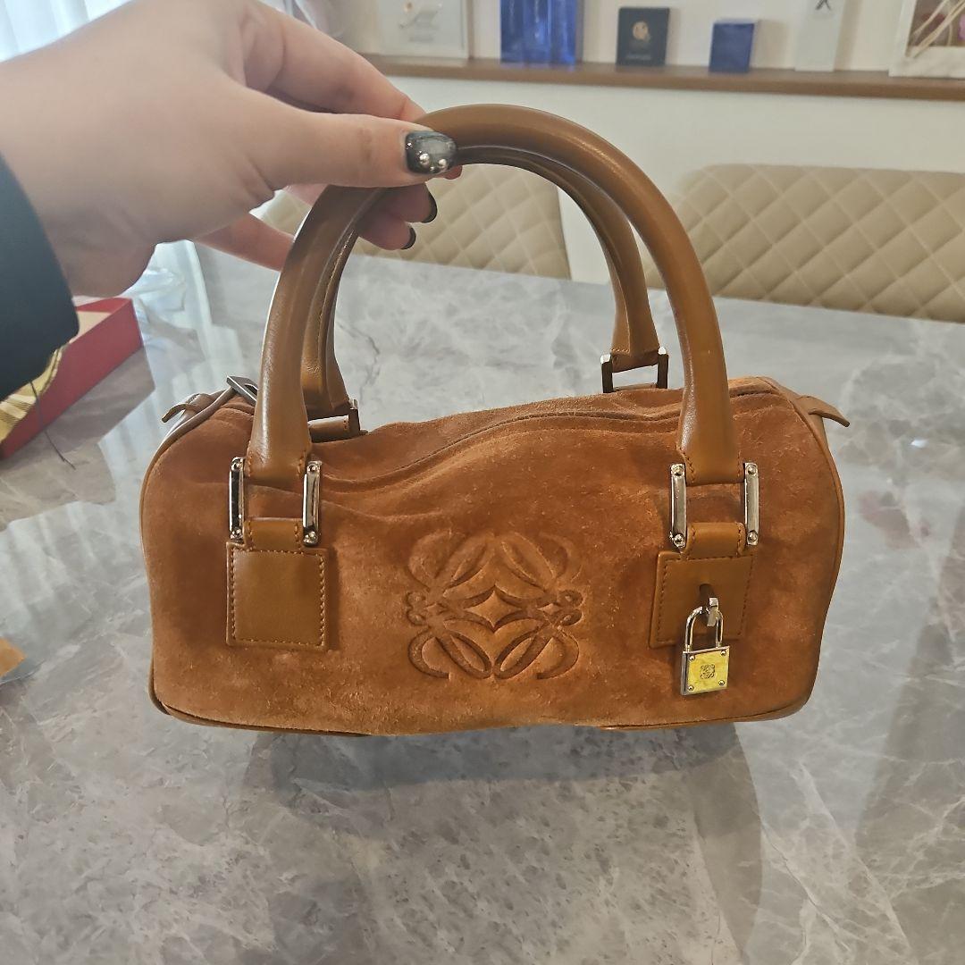 LOEWE スエード ハンドバッグ ブラウン