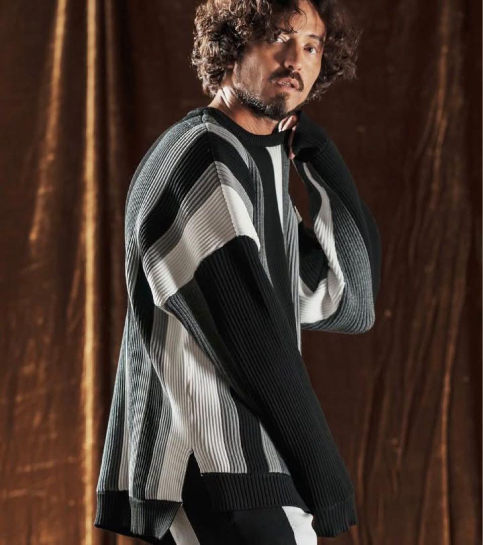 【新品】50%OFF ANGENEHMアンゲネーム マルチストライプ ニットM