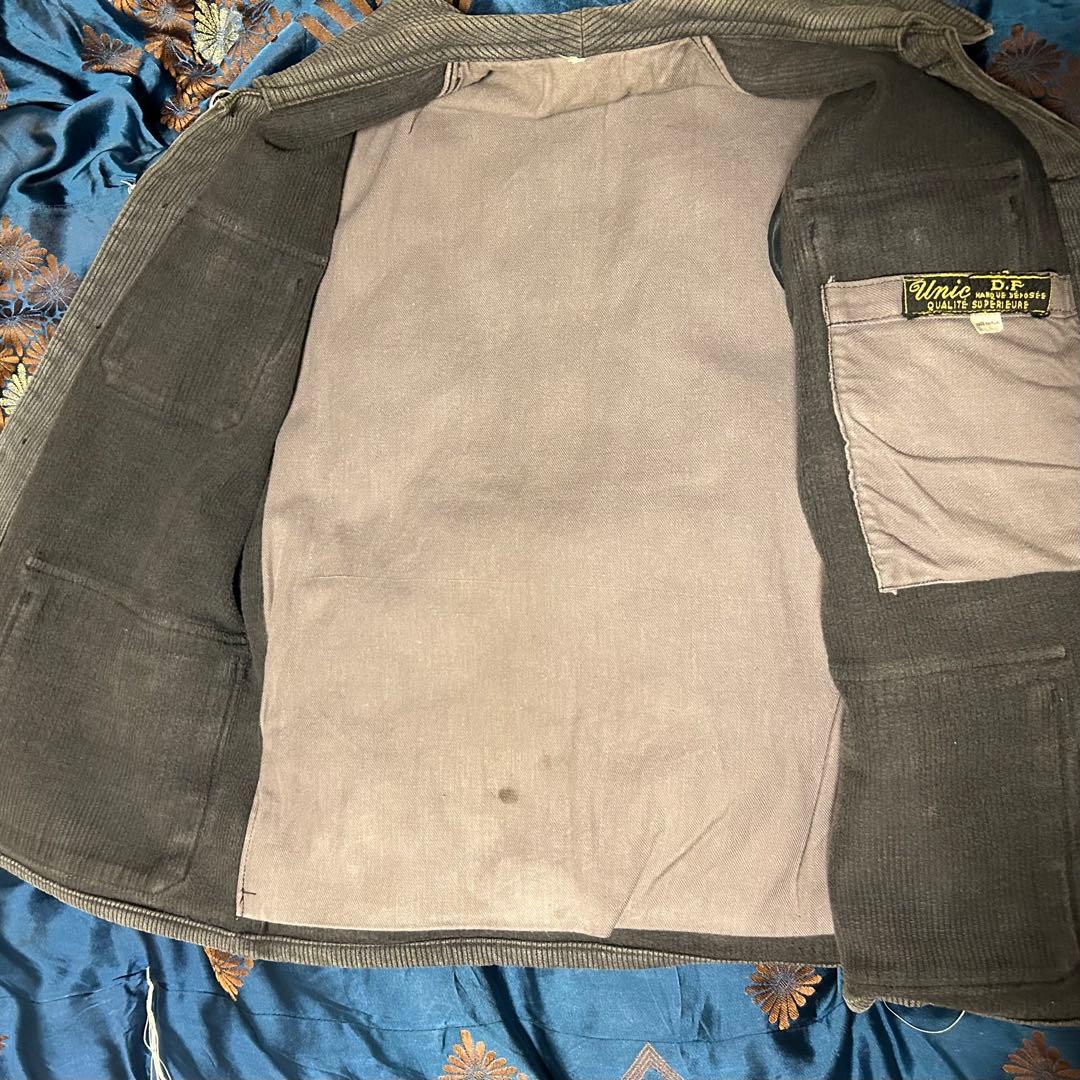 ハンティングジャケット 40s フレンチヴィンテージ コットンピケ グレー