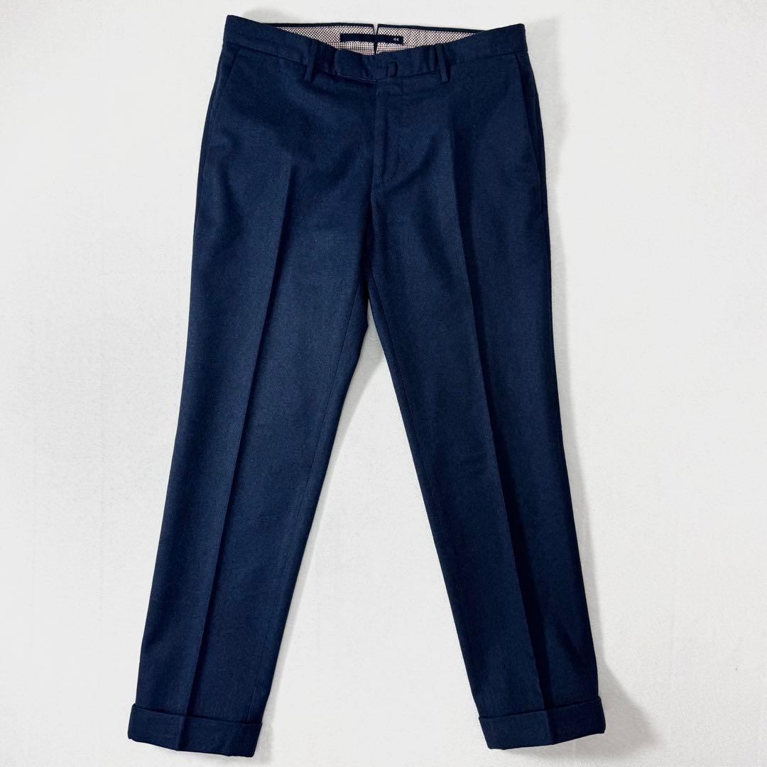 美品 INCOTEX ウール100% スラックス slowear ネイビー 44