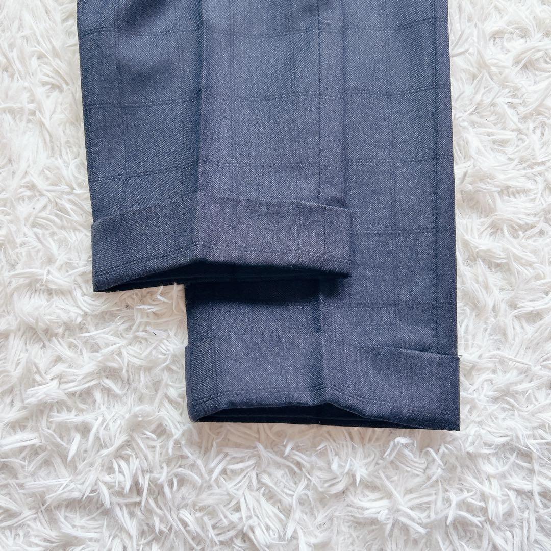 美品 Brilla モヘア スーツ セットアップ 高級 ウィンドペーン ネイビー