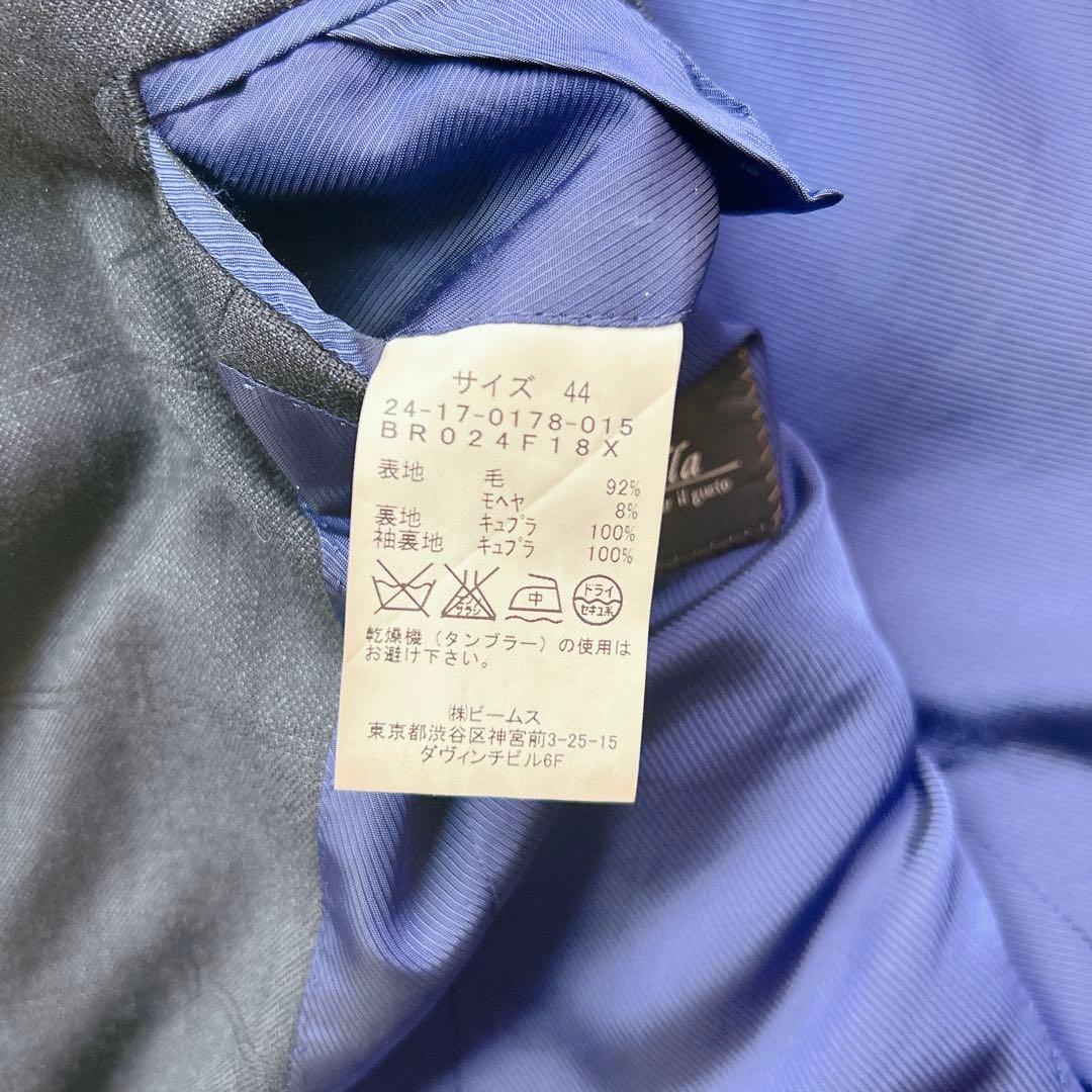 美品 Brilla モヘア スーツ セットアップ 高級 ウィンドペーン ネイビー