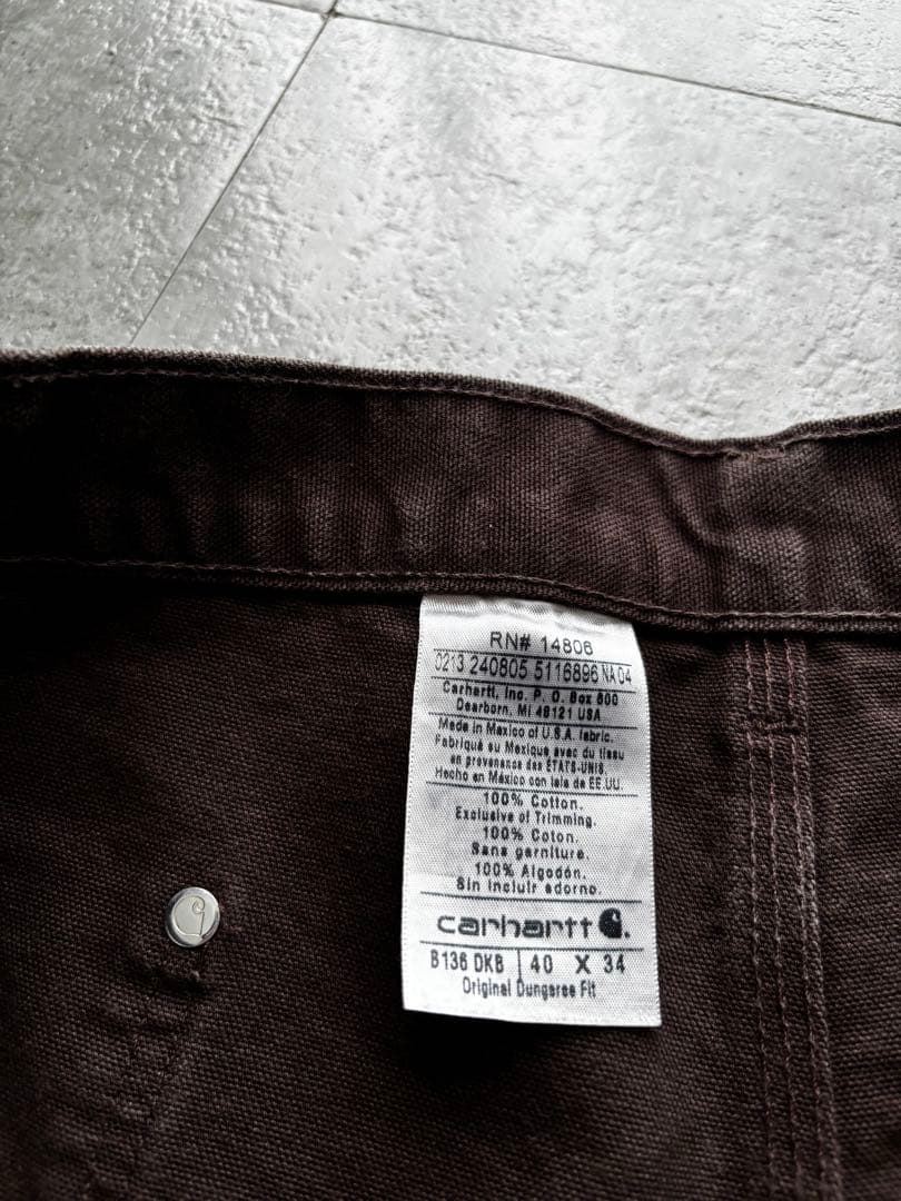 カーハート　ダブルニーペインターパンツ　ブラウン　B136DKB 40×34