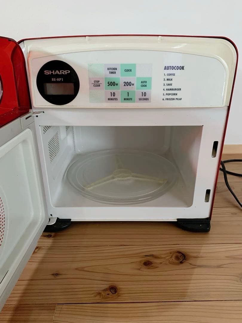 レトロ電子レンジ SHARP RE-HP1 スケルトンレッド シャープ