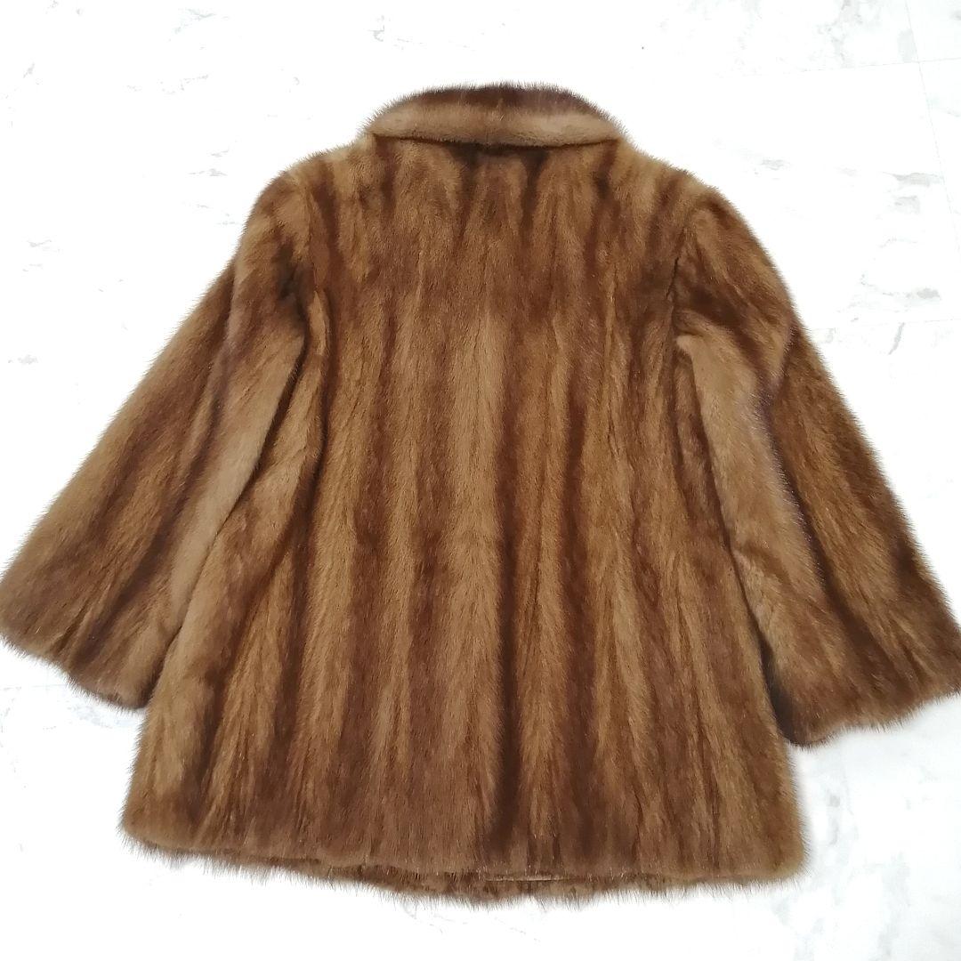 デミバフミンク　毛皮 コート　フレア　ゆったり　リアルファー　毛並み良好　高級