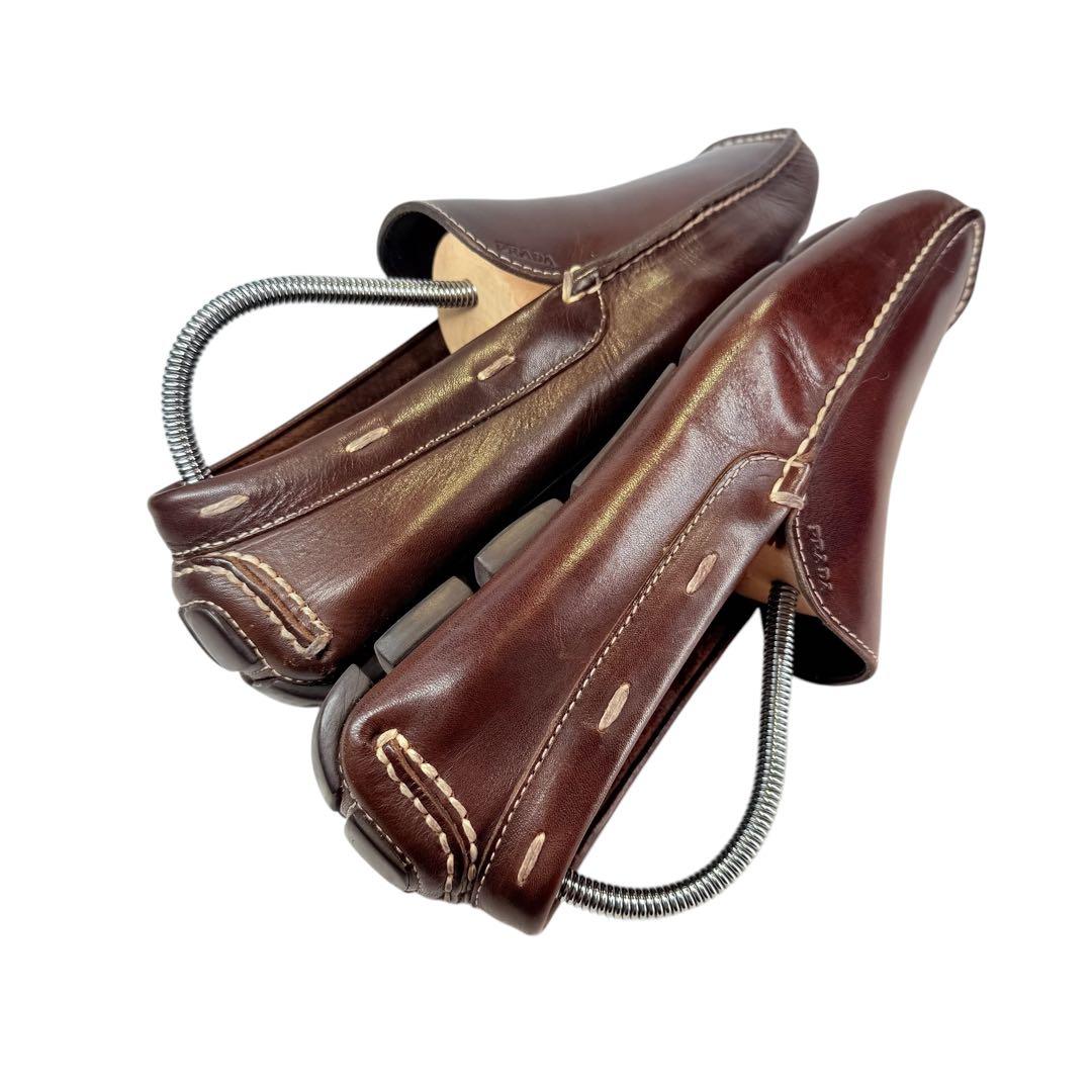 【極美品】PRADA ドライビングシューズ（5）モカシン　デッキシューズ　本革