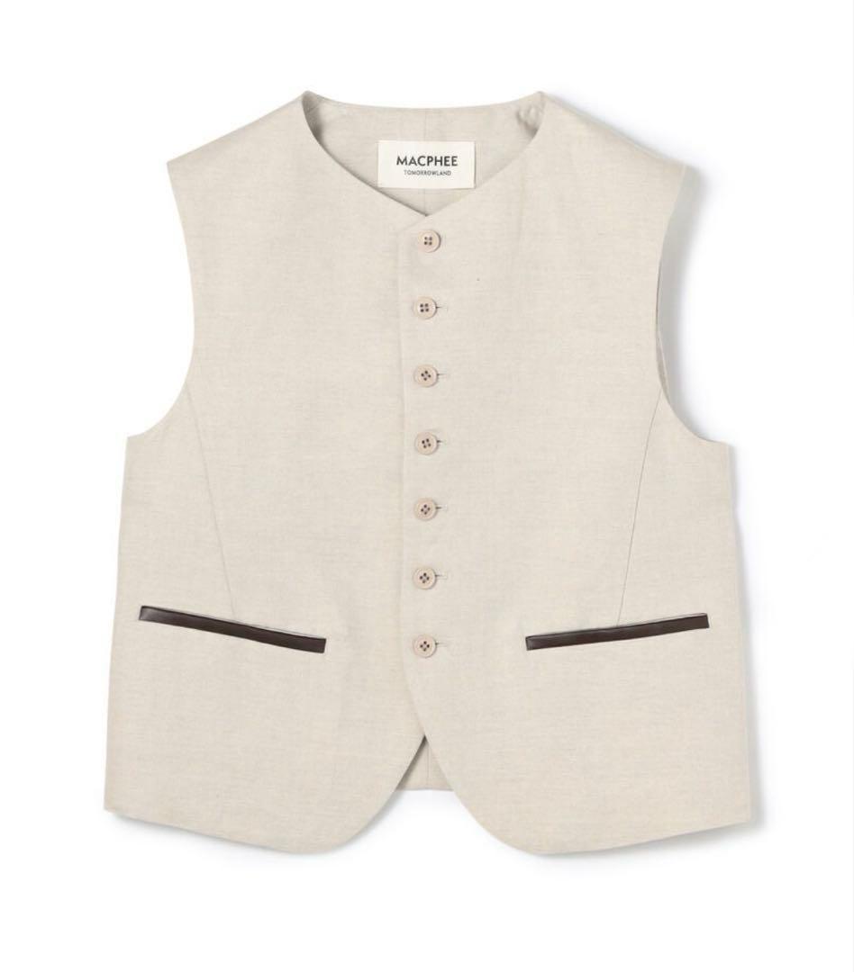 MACPHEE タイニーヘリンボーン コンパクトジレ 36 トゥモローランド