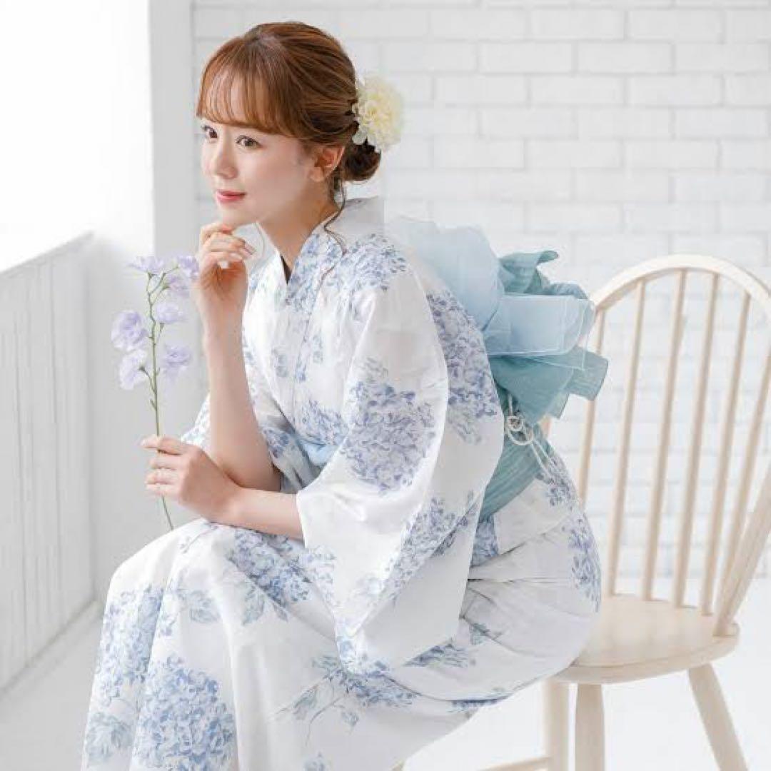 紫陽花 浴衣 水色 ANDANTE Dita