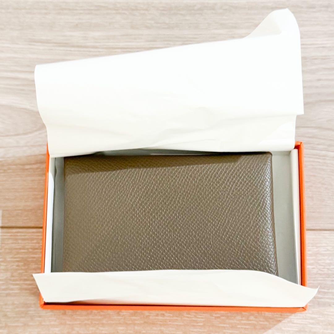 美品✨エルメス カルヴィ デュオ カードケース 名刺入れ エトゥープ