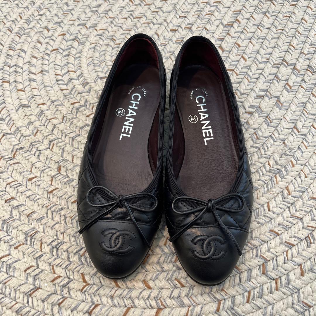 CHANEL ブラック バレエシューズ　34