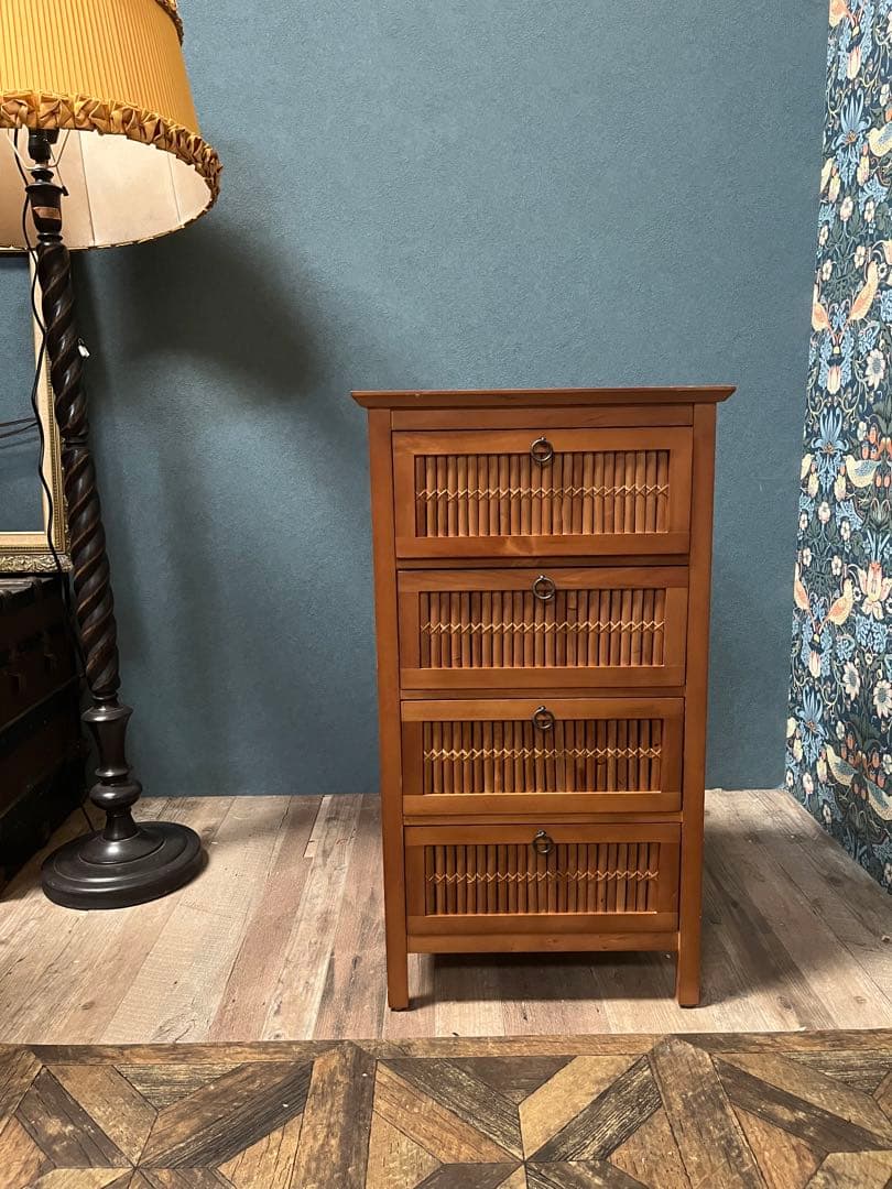 なみだ雨＊アジアン チェスト バンブー インテリア 箪笥 昭和レトロ