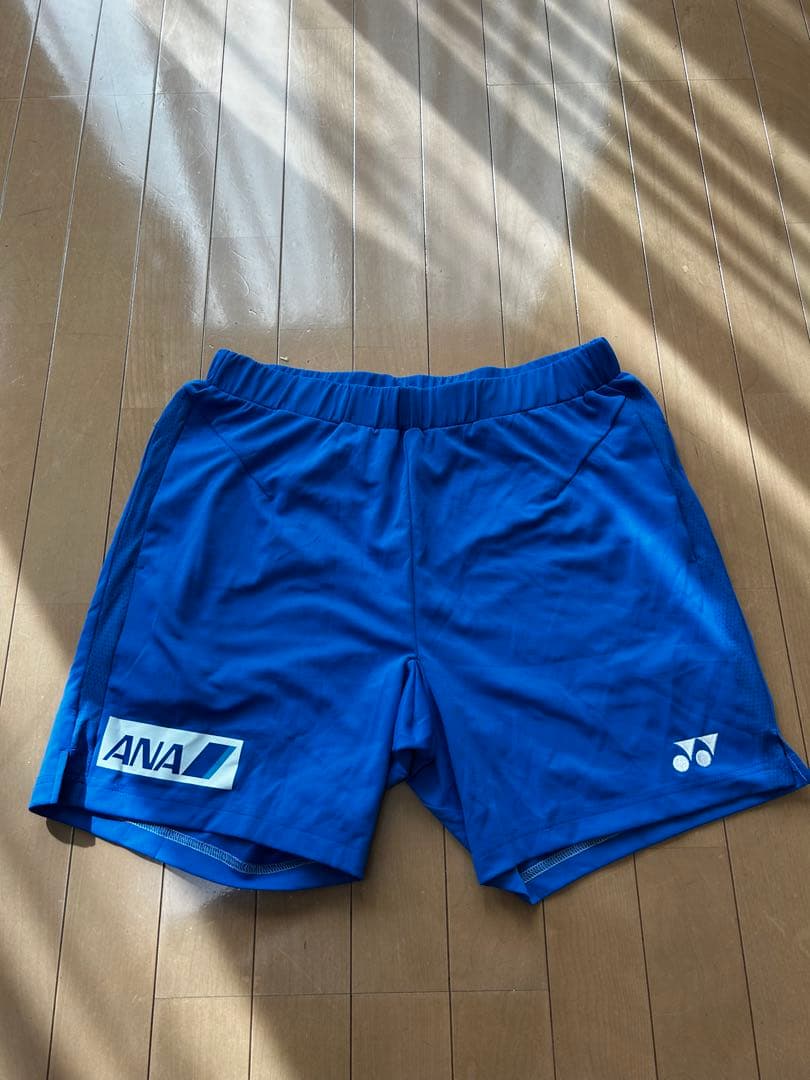 ヨネックス バドミントンパンツ 青色 ANAロゴ