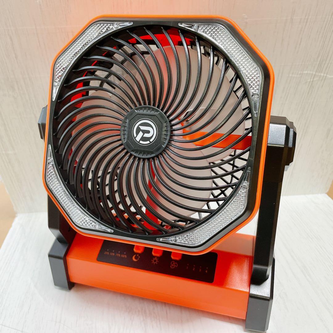 ✨新品未使用✨扇風機 キャンプ扇風機✨LEDライト付き✨吊り下げ 卓上 防災