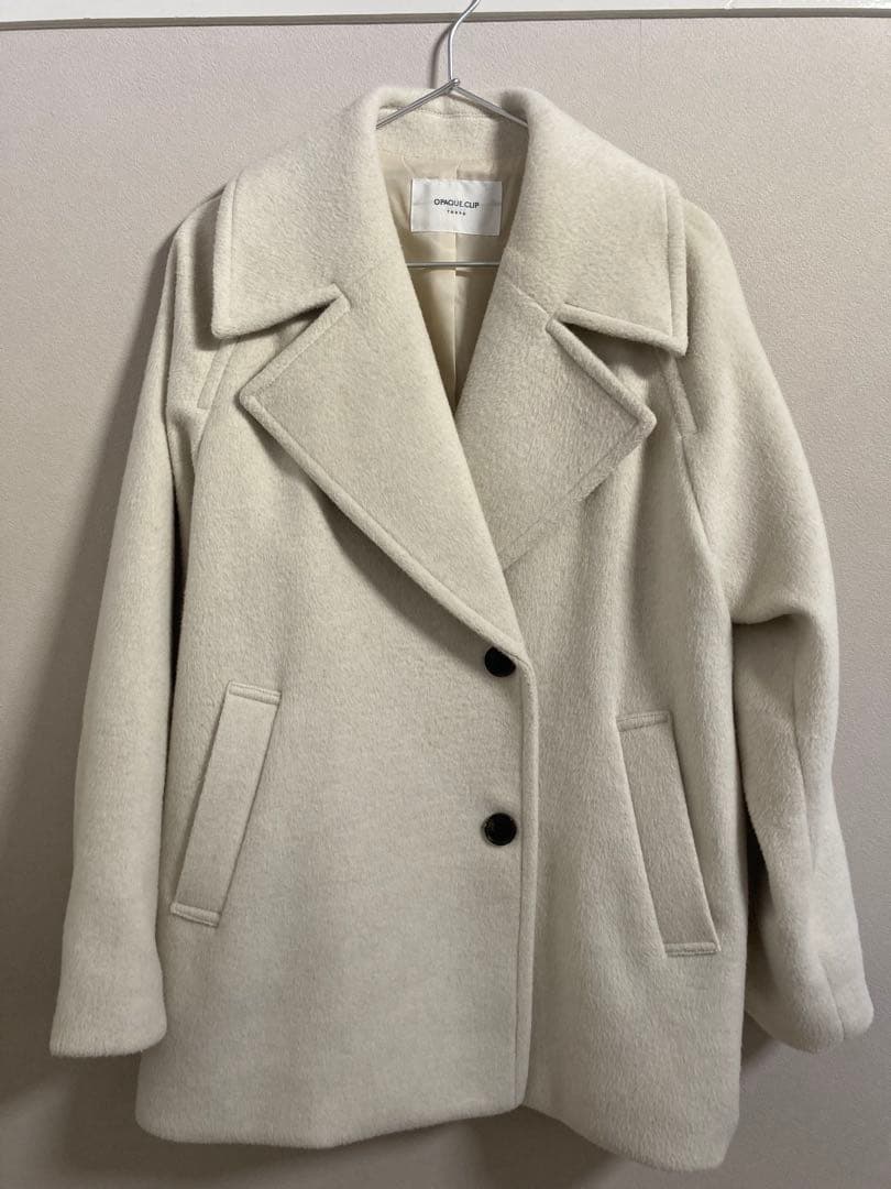 OPAQUE.CLIP アイボリー ダブルボタンコート