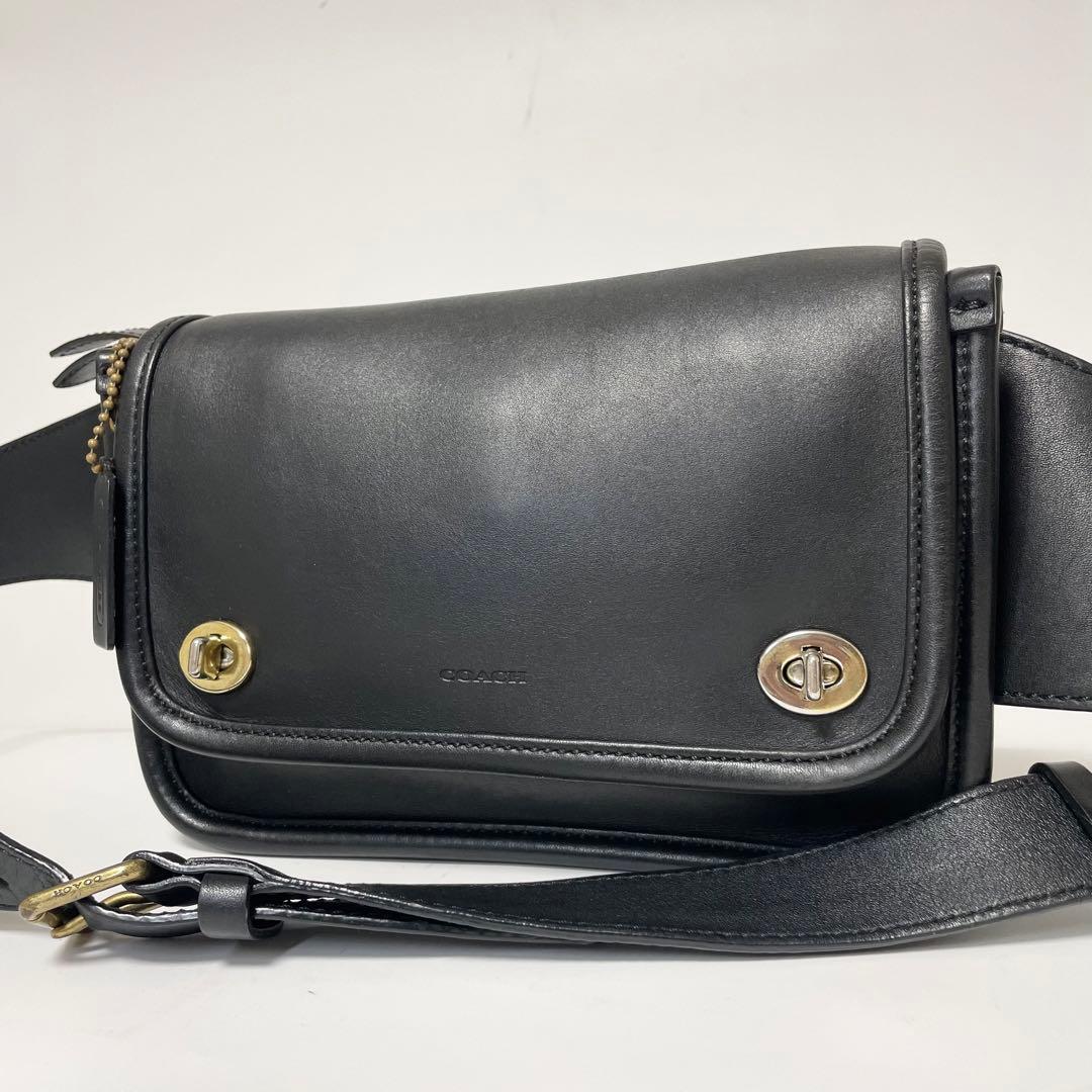 美品 coach ボディバッグ レガシー ターンロック レザー 黒 y2k