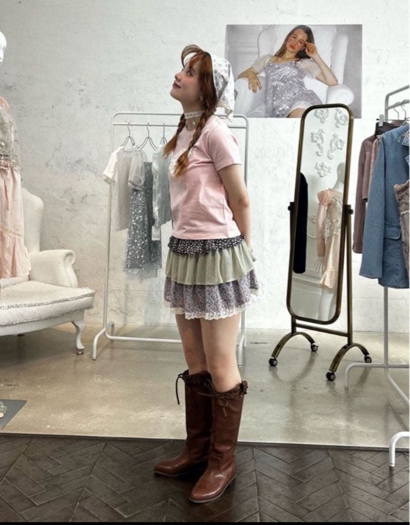 tina jojun フリルラップレイヤード ショートパンツ M