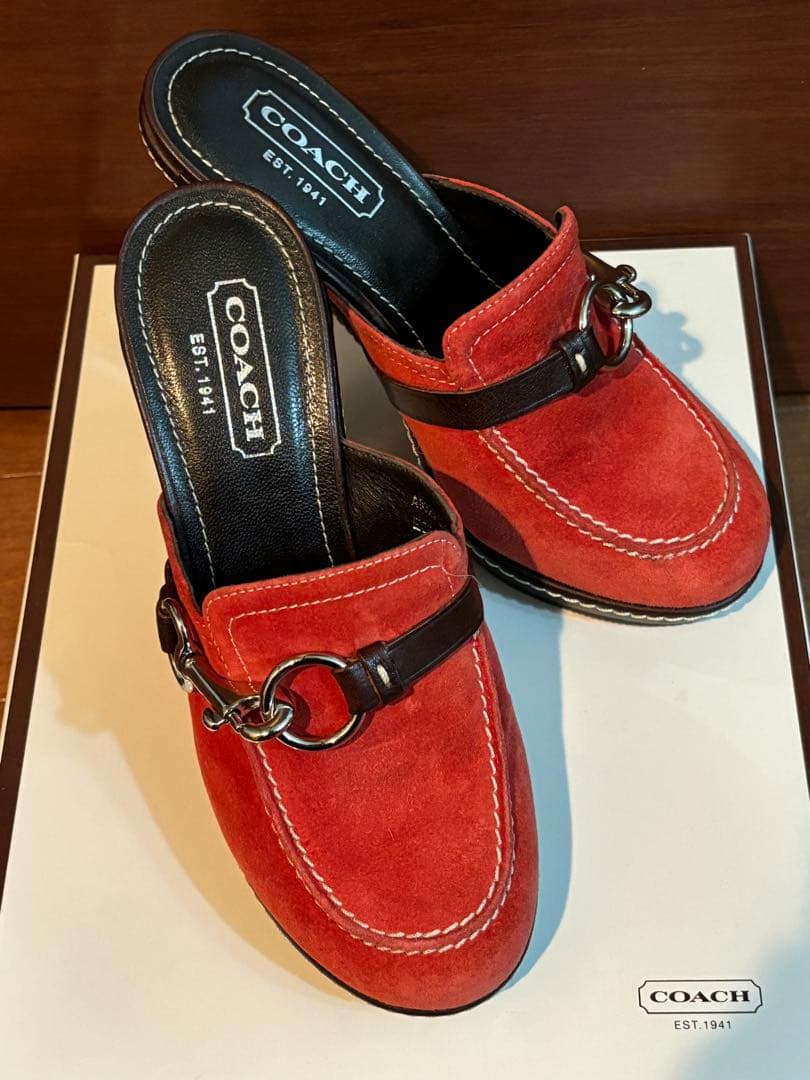 KANAKO　新品未使用　COACH　ミュール　スエード　本革包み