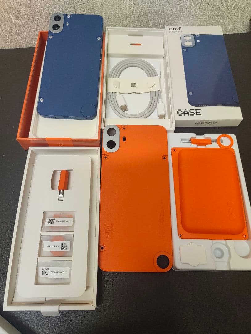 CMF Phone1+青ケース+カードホルダー+MagSafe付カバー