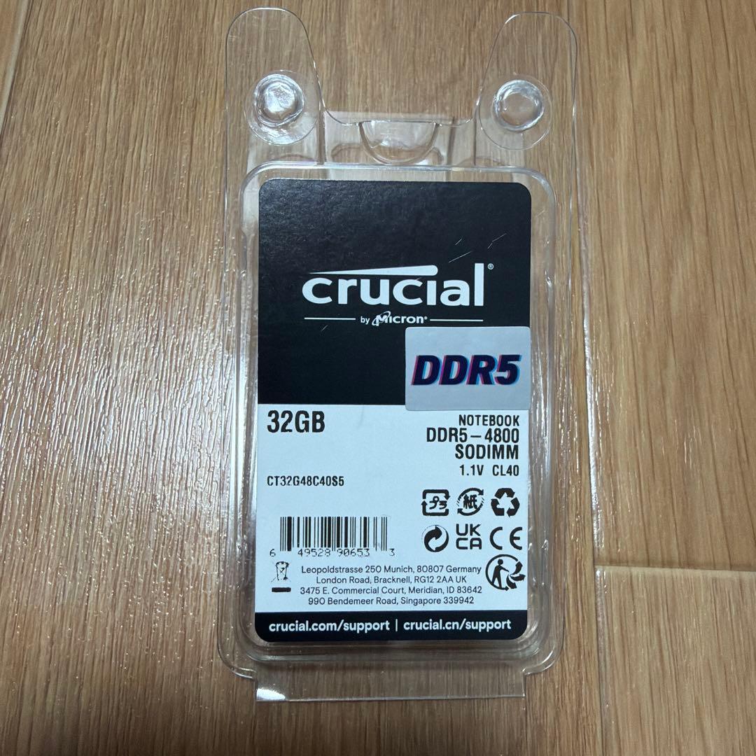 crucial DDR5 32GB ノート用メモリ