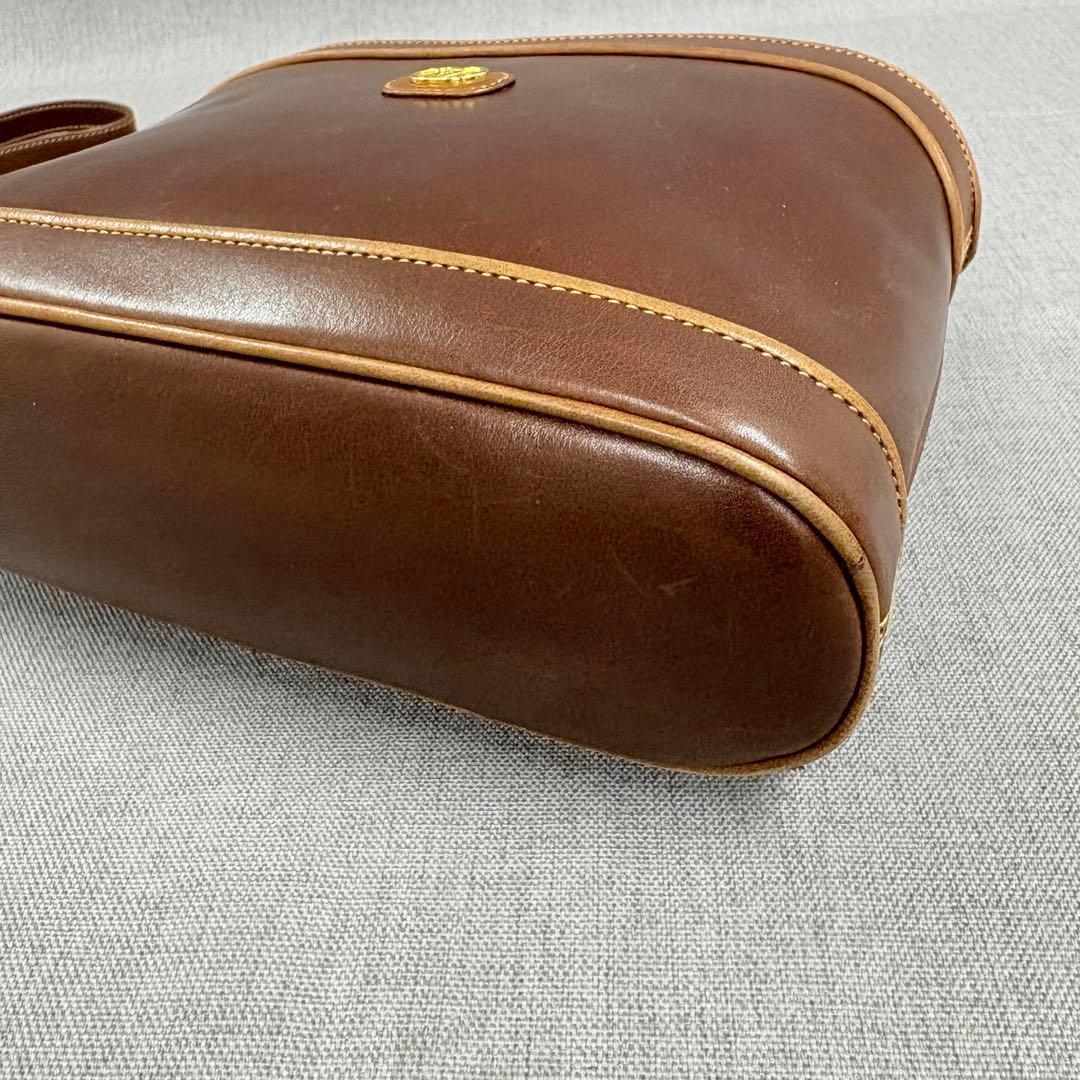 希少 GUCCI オールドグッチ 革 ショルダーバッグ ブラウン ヴィンテージ