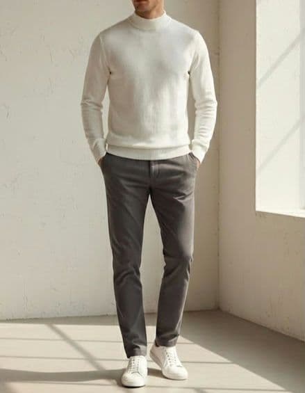 ジョンスメドレー モックネックニット ホワイト KILDAY