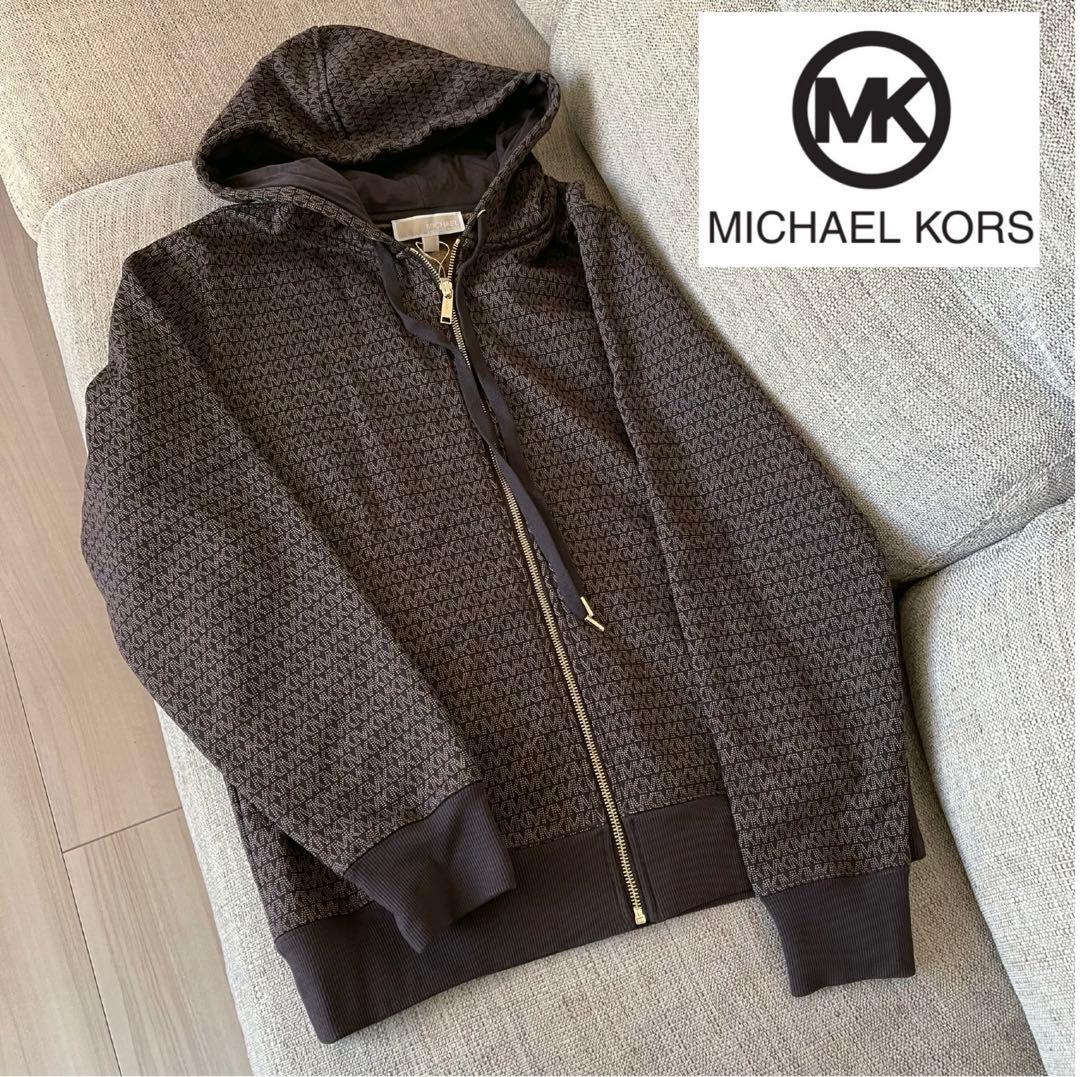 新品 マイケルコース MKシグネチャーロゴ ZIPフーディー パーカー
