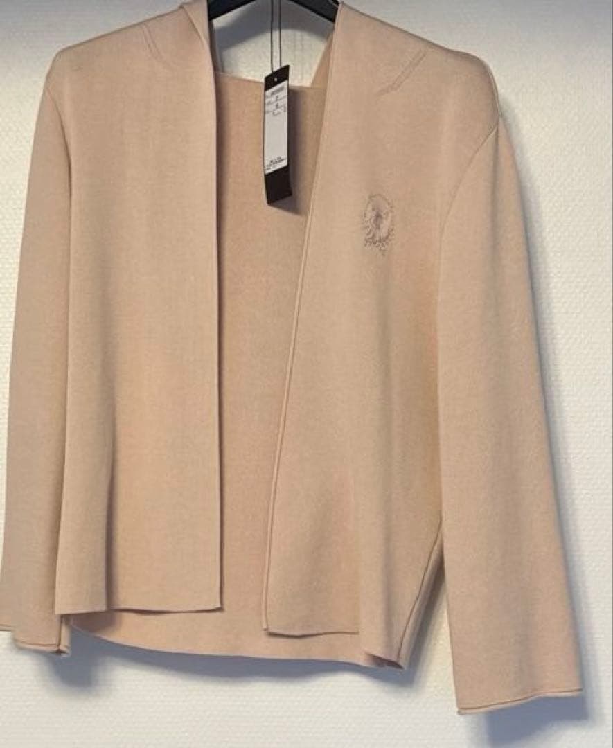 FOXEY フード付きピンクベージュニットパーカー４２サイズ中古