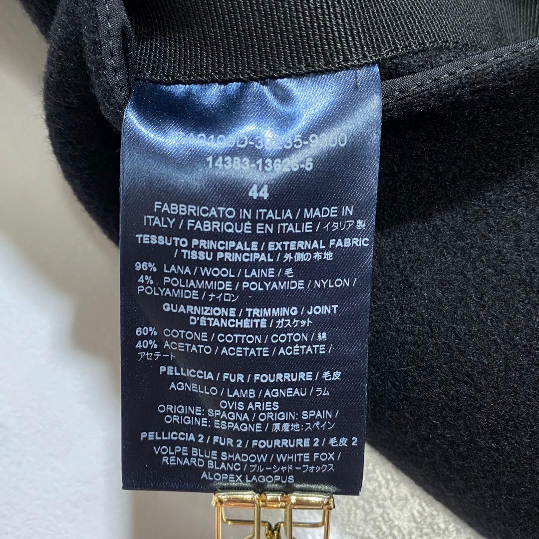 極美品♡ヘルノ 現行 フォックスファーディテイルウールコート ロングスリーブ