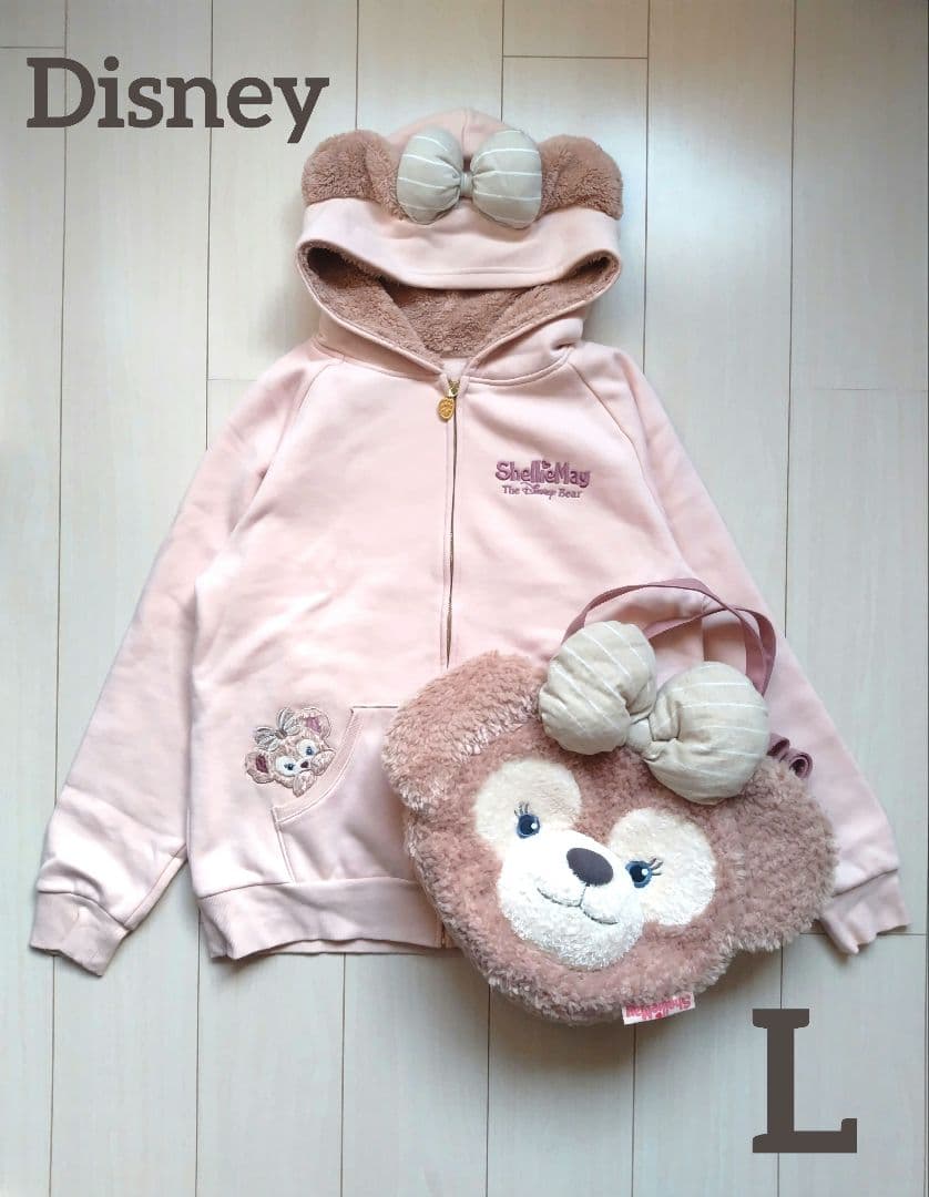 シェリーメイ　ディズニー　裏起毛　パーカー　ピンク　L　3wayバッグ