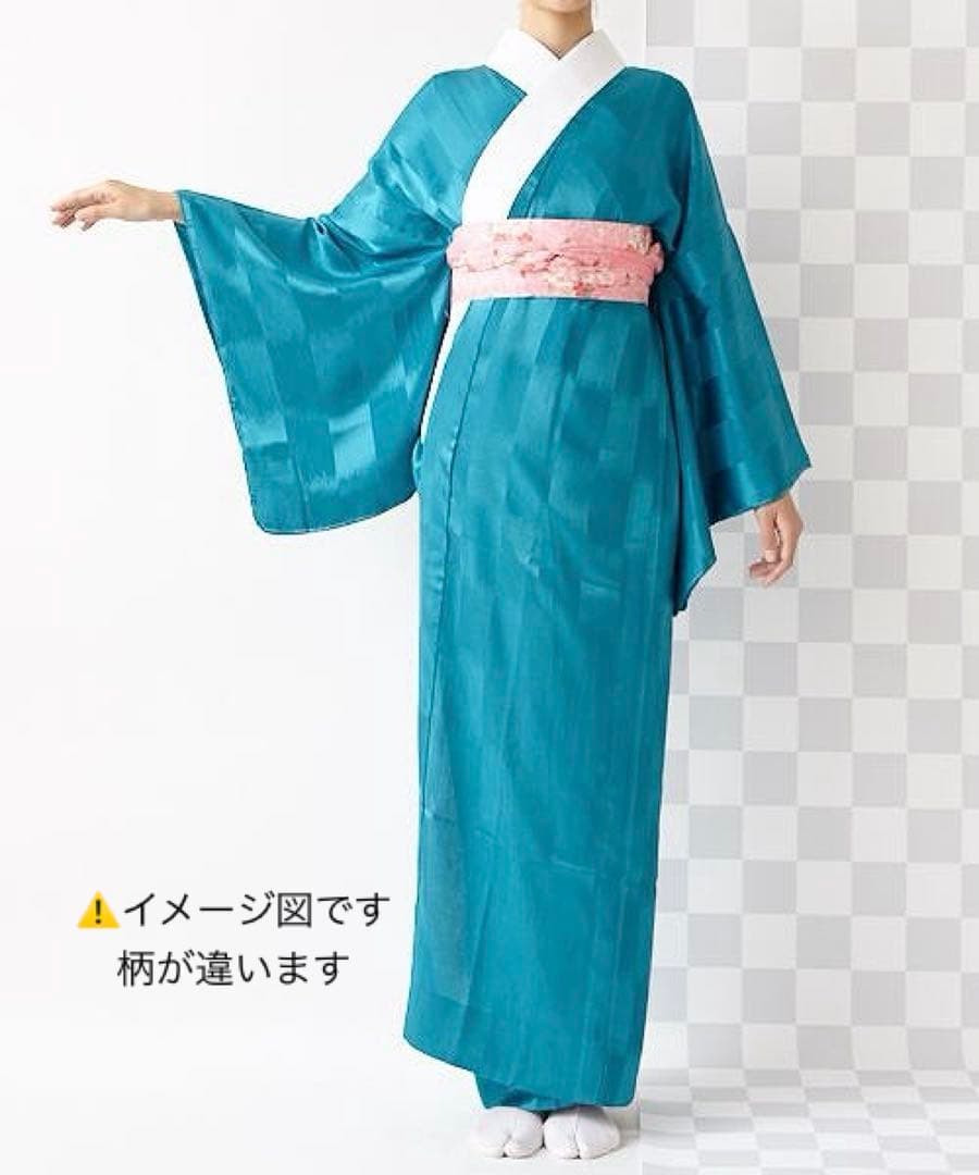 M*様 ふりふ　長襦袢　ターコイズ　桜　短袖　ウォッシャブル