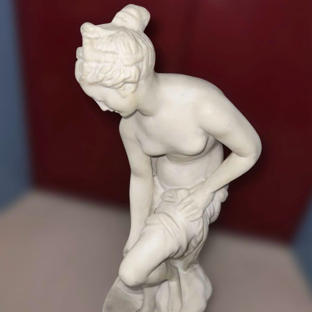 専用　大理石　女性裸婦像　高さ65.5㎝/17.4㌔　東Y7-1020☆1F