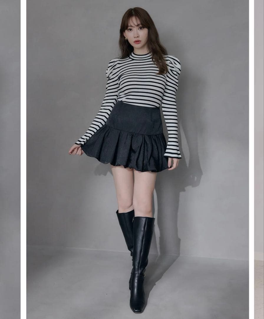 スカート herlipto Bubble Mini Skirt Black S