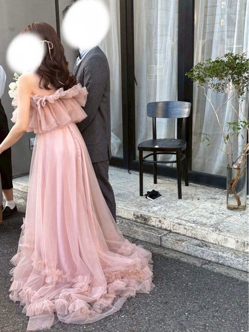 ドレスプロダクションW346　オーダーカラードレス　ピンクブラウン　ウェディング