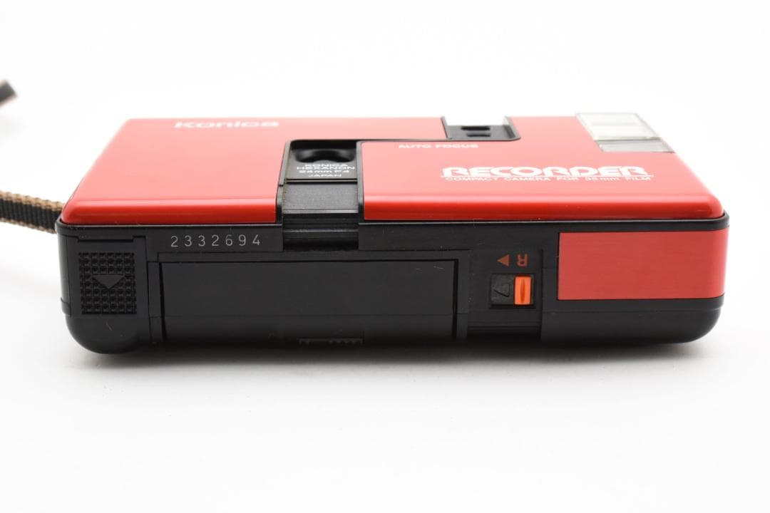 美品 Konica RECORDER レッド コンパクトフィルムカメラ
