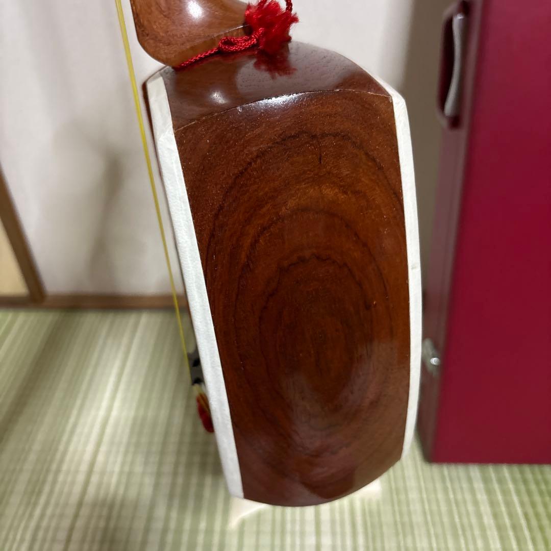 ジン様用　三味線　バチ　三絃駒　木製ハードケース 　和楽器　弦楽器　白象印　純銀