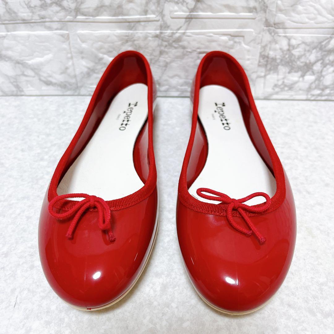 ⭐未使用級⭐レペット パンプス エナメル フラットシューズ 赤 26㎝