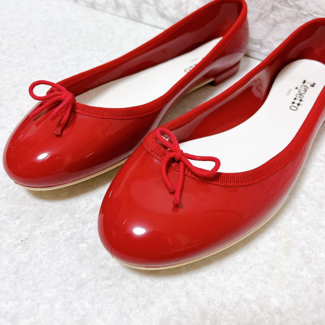 ⭐未使用級⭐レペット パンプス エナメル フラットシューズ 赤 26㎝