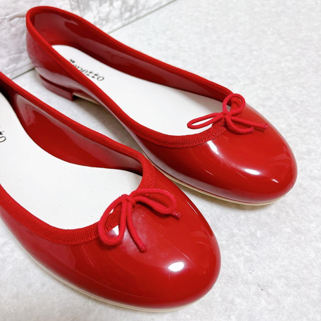 ⭐未使用級⭐レペット パンプス エナメル フラットシューズ 赤 26㎝