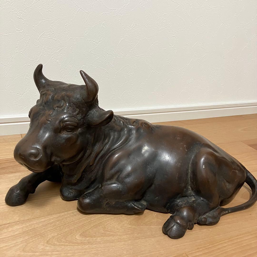 鉄製 牛置物 約12.1kg 約50cm 大型 縁起物 丑年 商売繁盛