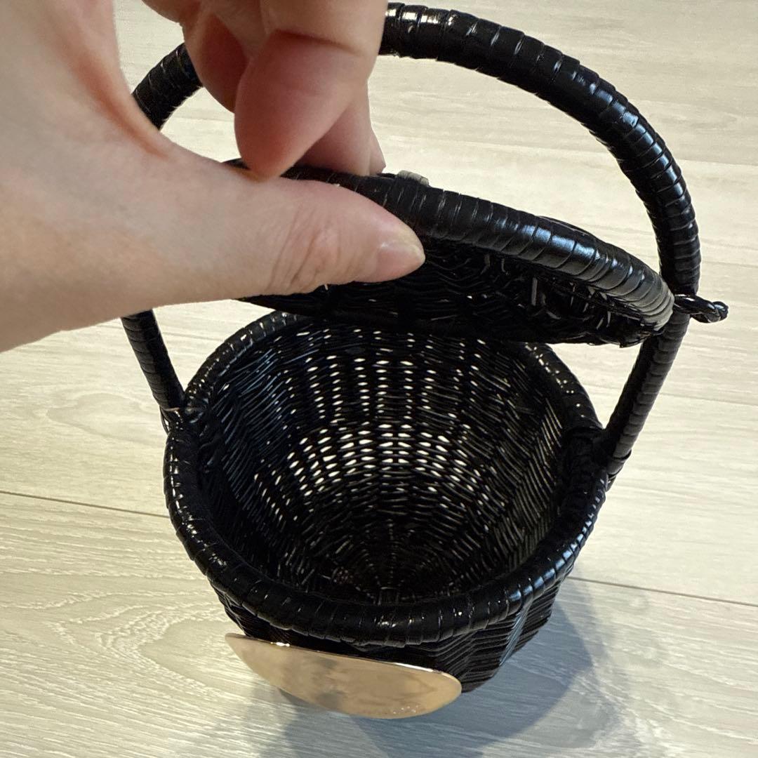 PATOU ブラック かごバッグ 保存袋付き