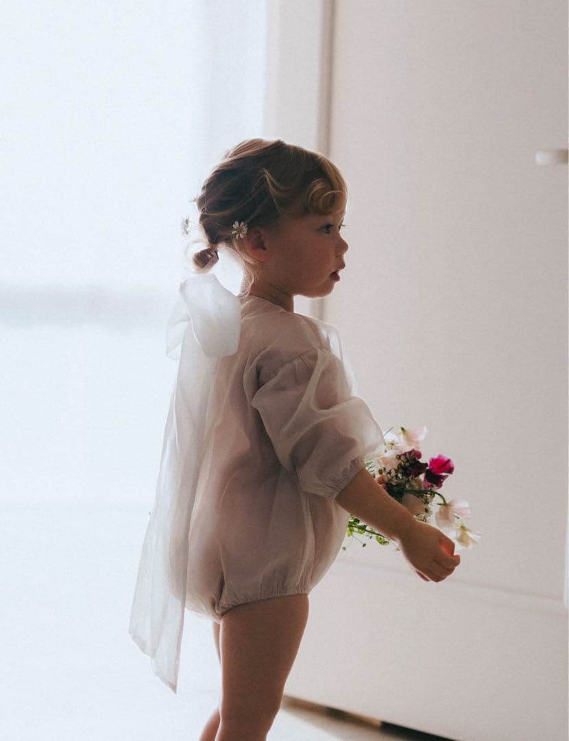 豆腐llonk. ホワイトロンパース　75〜80