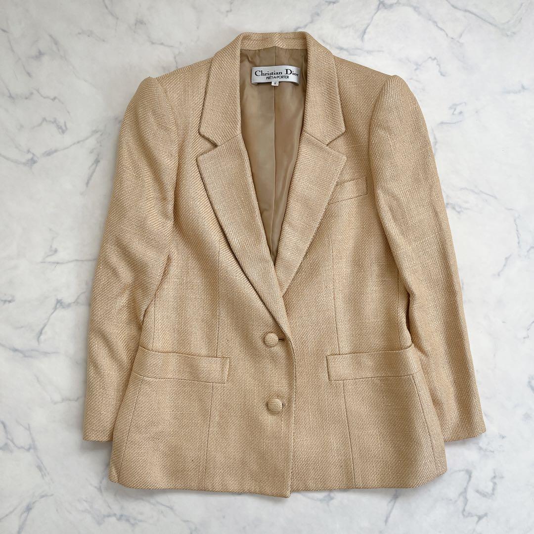 美品 クリスチャンディオール テーラードジャケット シルク100%