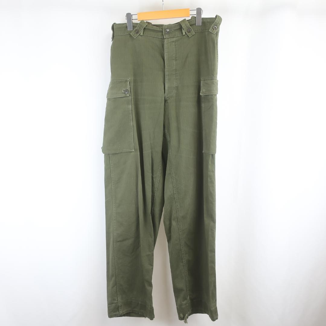 VINTAGE オランダ軍 ミリタリー ヘリンボーン カーゴ パンツ 古着