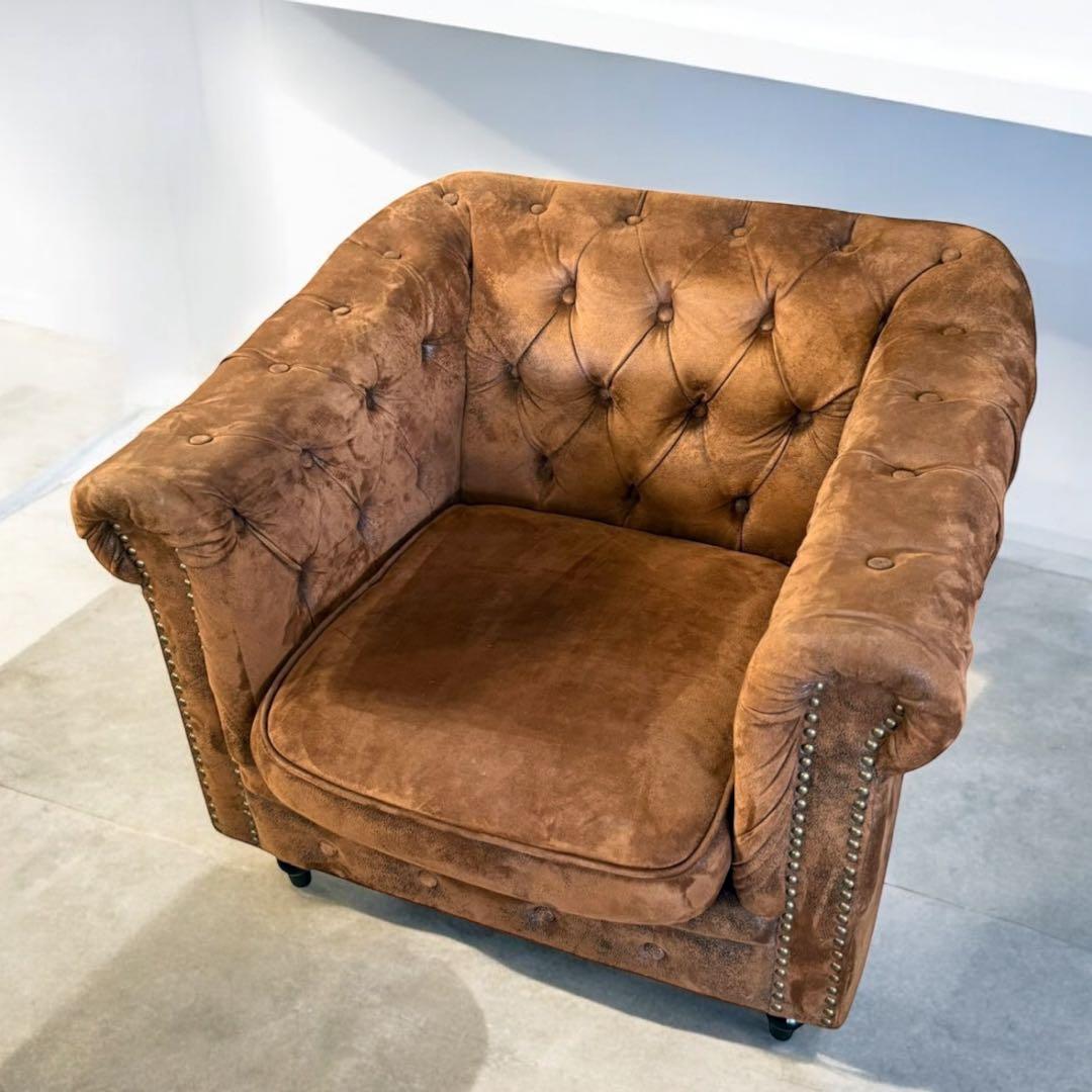 HR639 VINCENT コンパクトチェスターフィールド シングルソファ