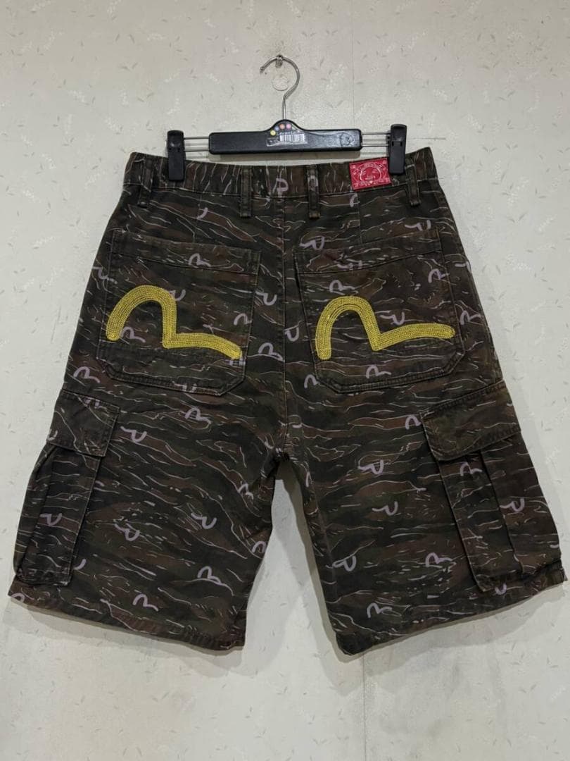 エヴィス エビス リング刺繍カモメ カモフラージュ ハーフ ショートカーゴパンツ