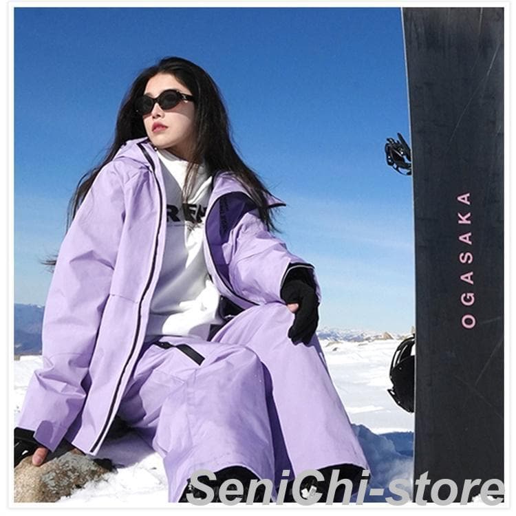 スキーウェア セットアップ L 紫 上下セット レディース パープル