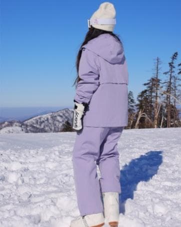 スキーウェア セットアップ L 紫 上下セット レディース パープル
