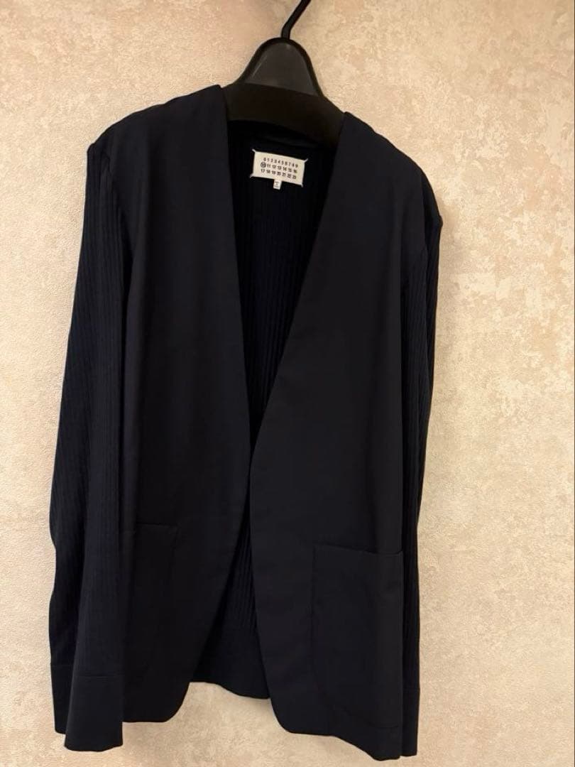 マルジェラ　ノーカラージャケット ネイビー　希少54