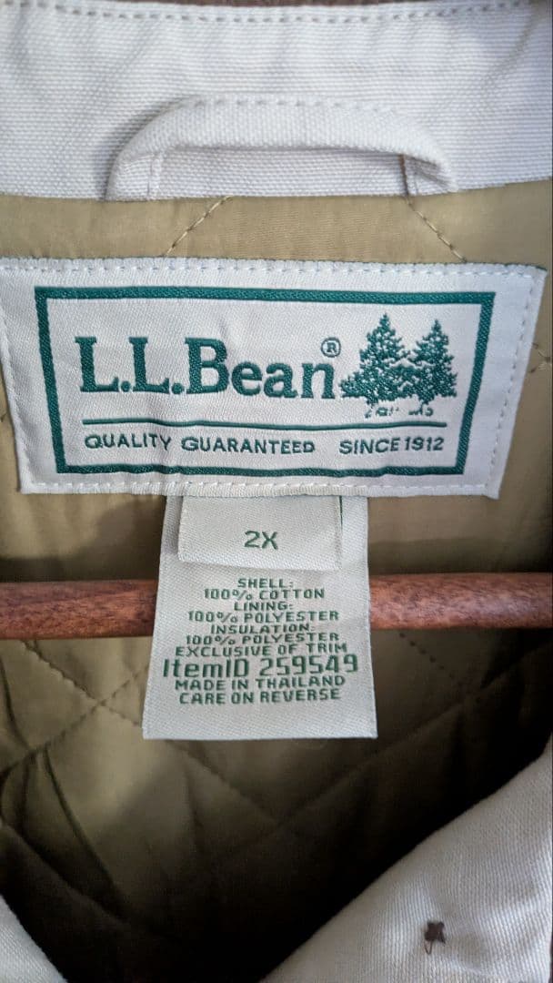 L.L.Beanエルエルビーン　中綿キルティングカバーオールジャケット