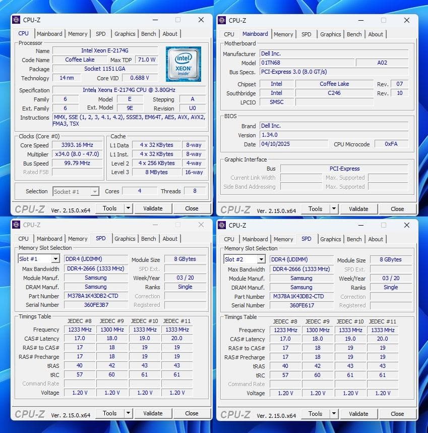 ワークステーション Dell Precision 3431/Xeon E-2174G/256GB